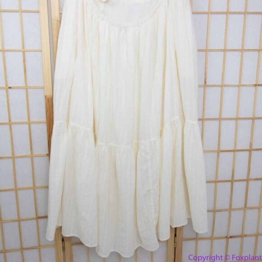 NEW Madewell Ruffle-Strap Tiered‎ Midi Dress in Textural Stripe, XL - Picture 9 of 16